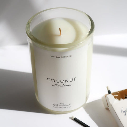 Coconut Luxury Candle with Milk and Cream - CANDLE-Sunday Forever