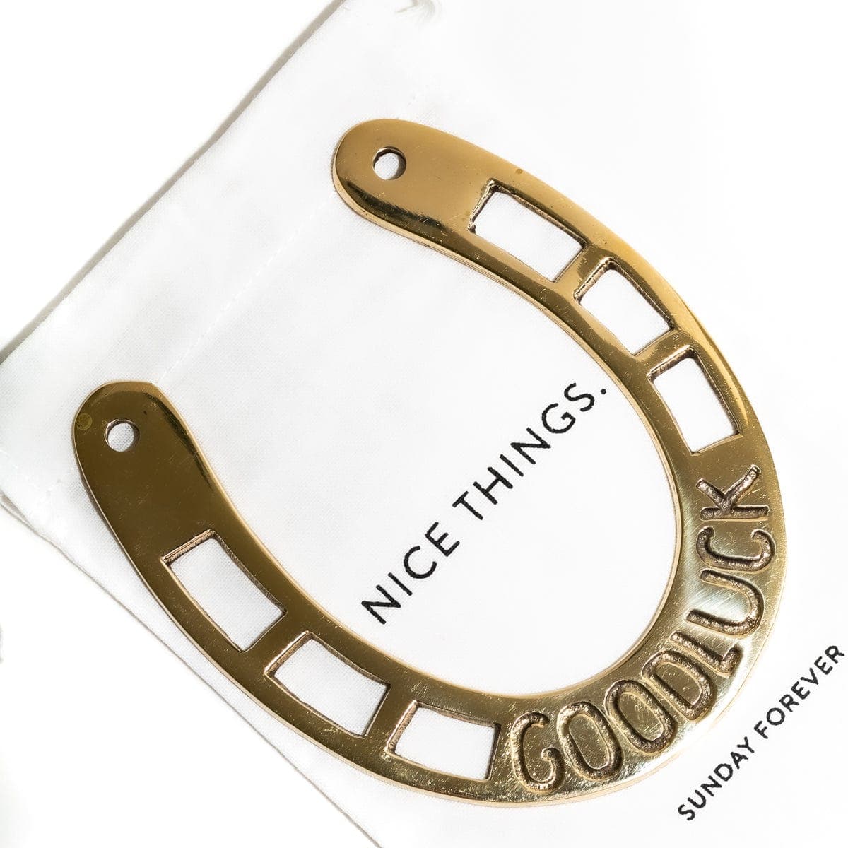 Get Lucky Gold Horseshoe - Decor-Sunday Forever