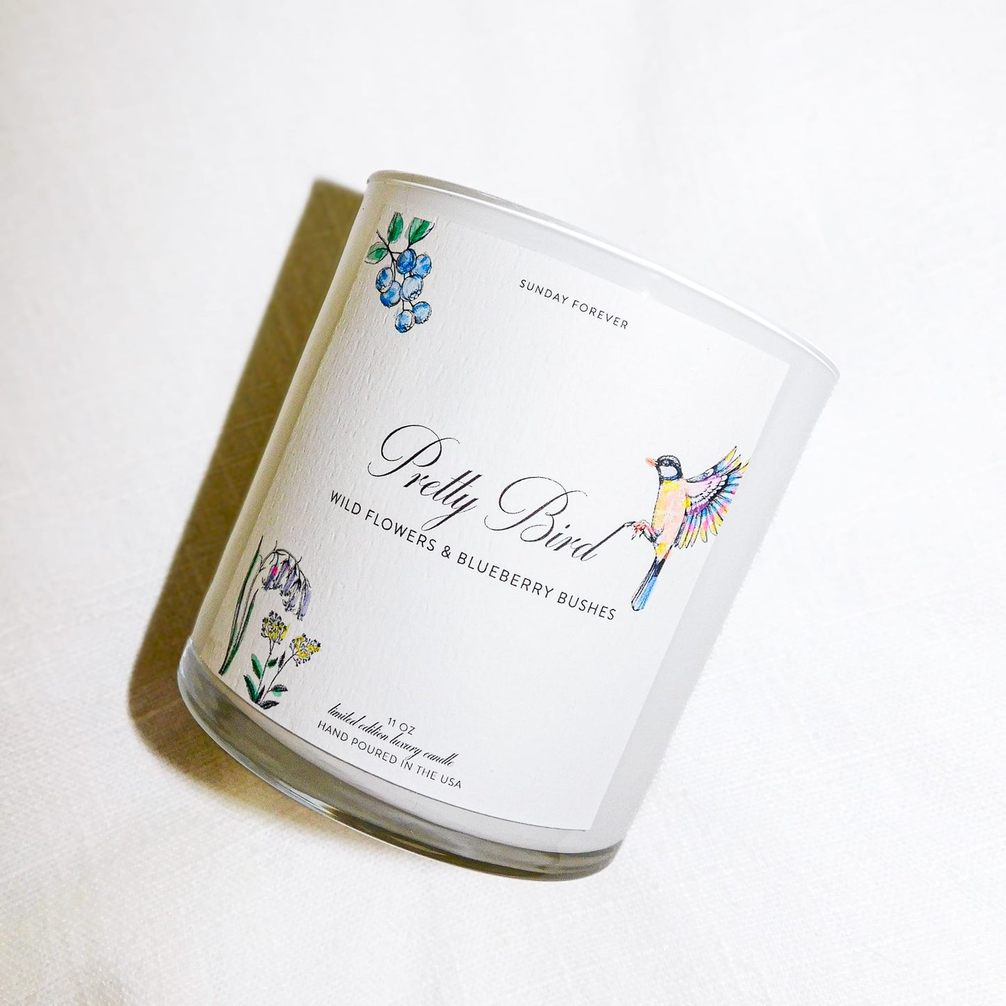 Limited Edition Pretty Bird Luxury Candle | Wild Flowers & Blueberry Bush| Sunday Forever