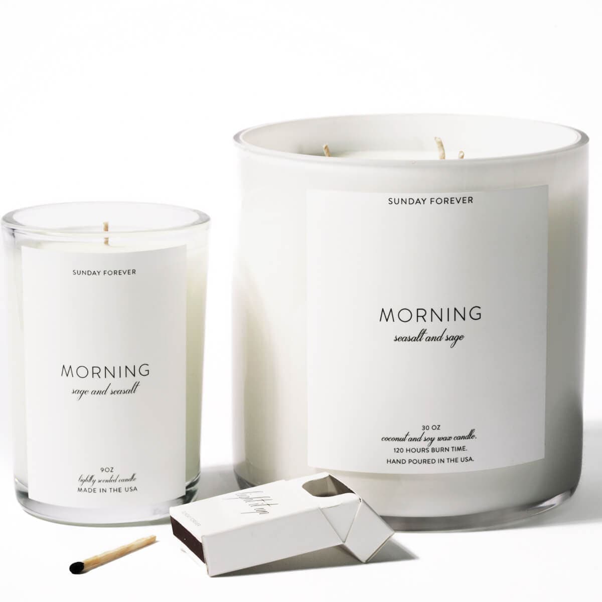 Morning Luxury Candle with Sea Salt and Sage - Candles-Sunday Forever