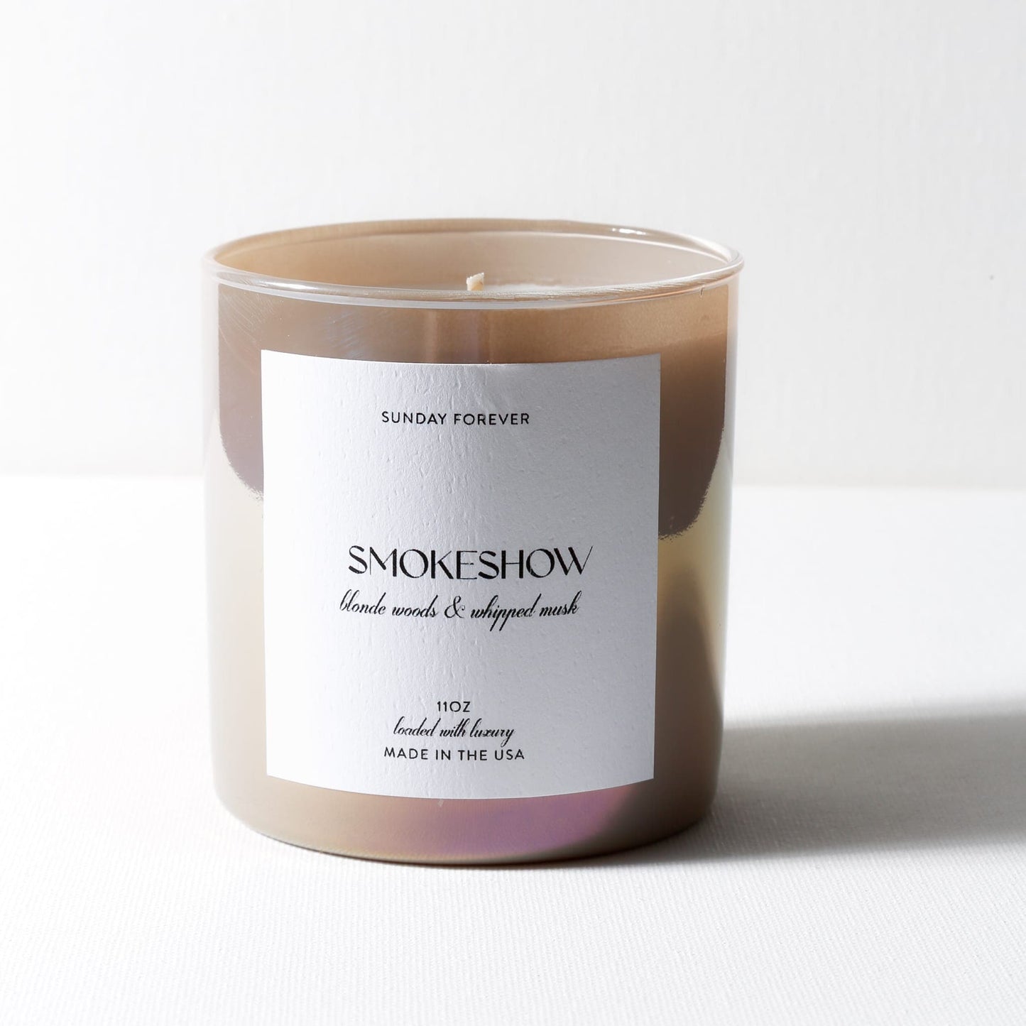 Smokeshow Luxury Candle with Blonde Woods and Whipped Musk - Sunday Forever