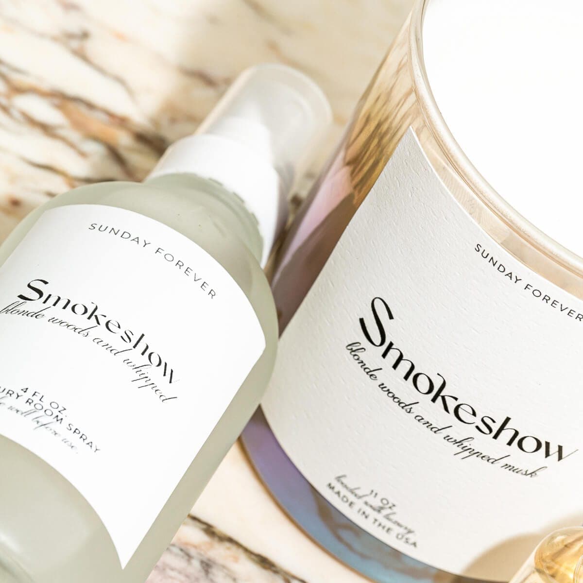 Smokeshow Luxury Candle with Blonde Woods and Whipped Musk - Candle-Sunday Forever