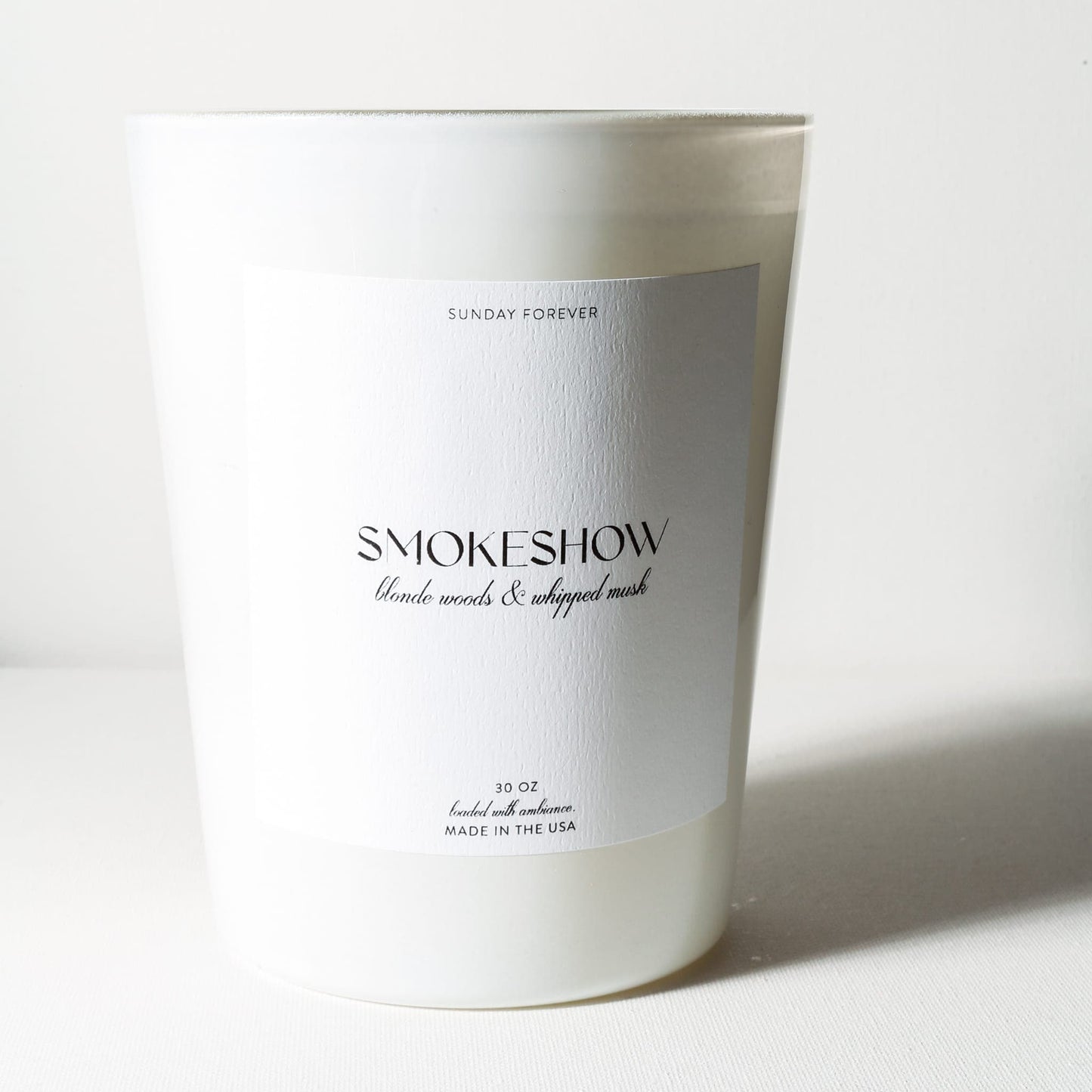 Sunday Forever Candle Smokeshow Luxury Candle with Blonde Woods and Whipped Musk