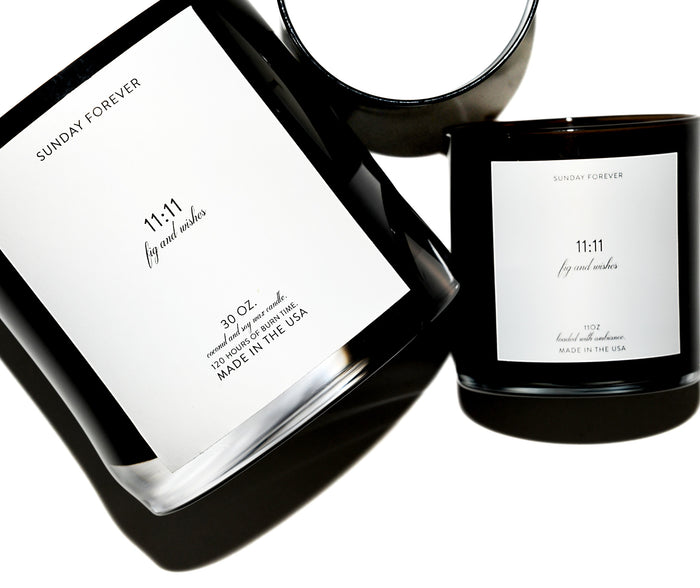 11:11 Luxury Candle with Deep Fig and White Woods