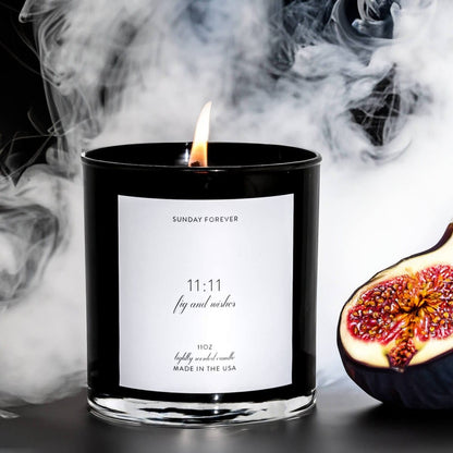 11 11 Luxury Candle with Fig and White Woods - Candle-Sunday Forever