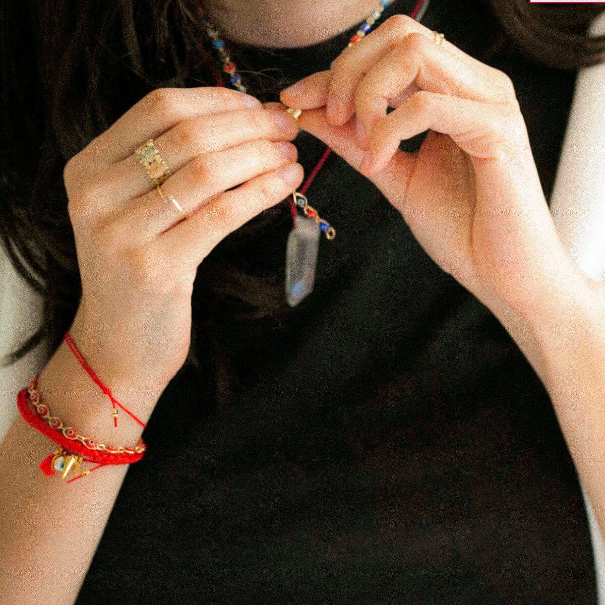 Beaded String Bracelet — SUNSET