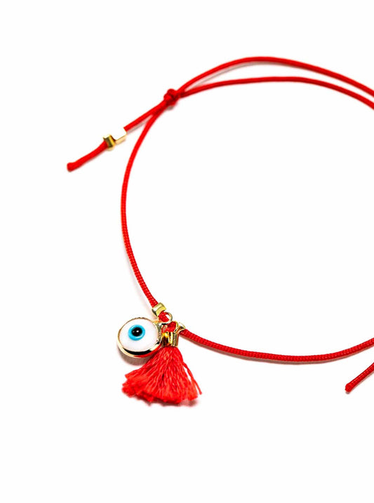 Evil Eye Tassel Bracelet - JEWELRY-Sunday Forever