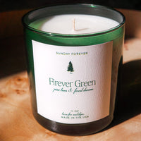 Firever Green Luxury Candle with Notes of Pine & Woods - Sunday Forever