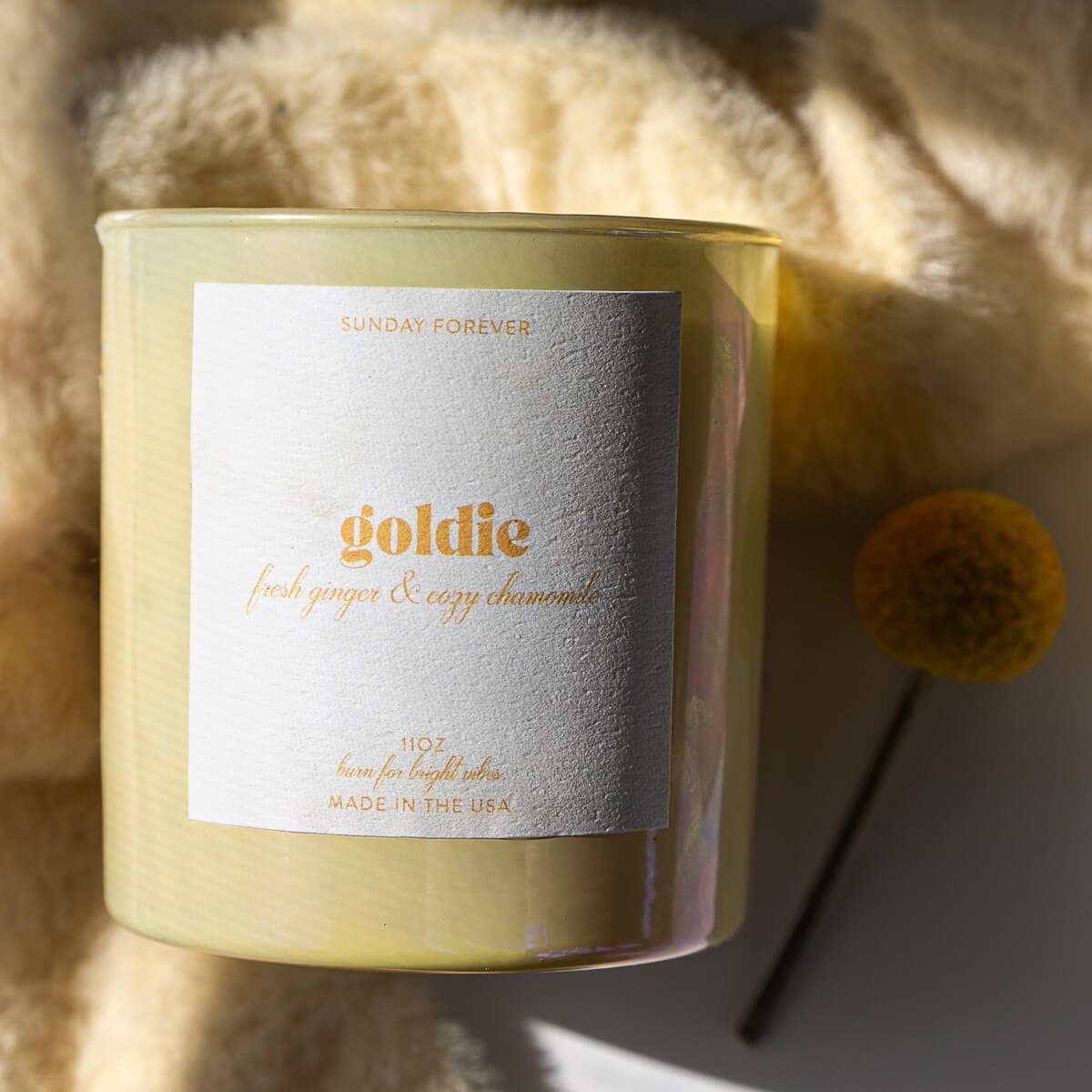 NEW! Limited Edition Goldie Luxury Candle with Ginger and Chamomile - Candles-Sunday Forever