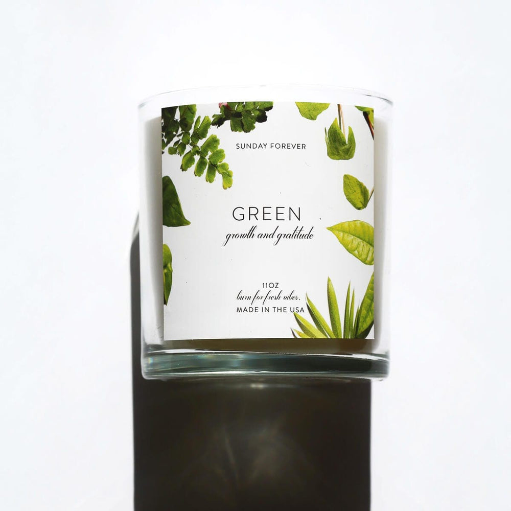 
                  
                    Green Luxury Candle with Palo Santo and Cedar - Sunday Forever
                  
                