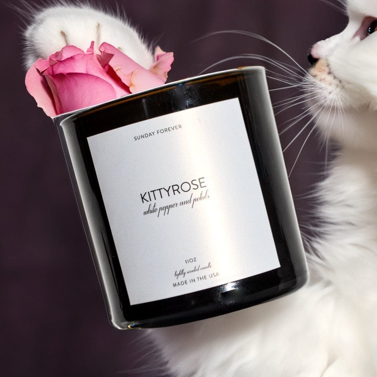 Sunday Forever Candles Kittyrose Luxury Candle with White Pepper and Rose