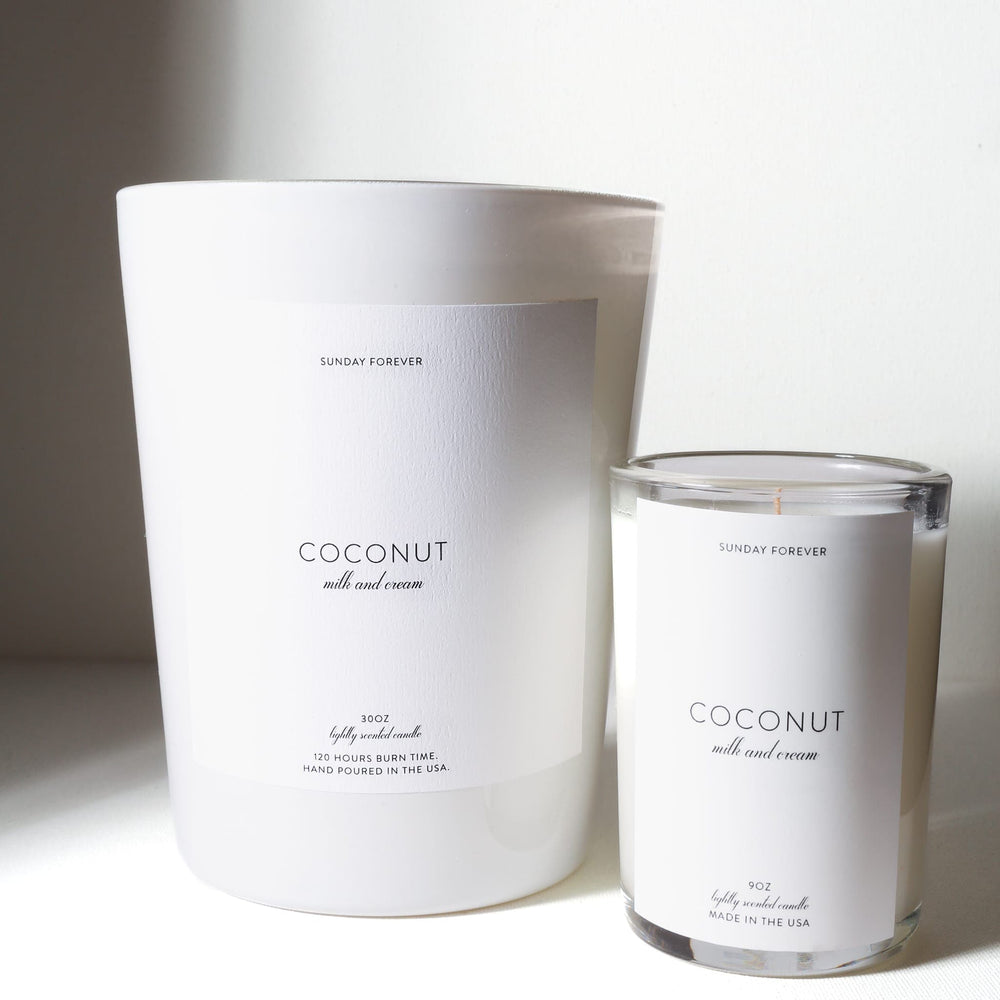 
                  
                    Coconut Luxury Candle with Milk and Cream - Sunday Forever
                  
                