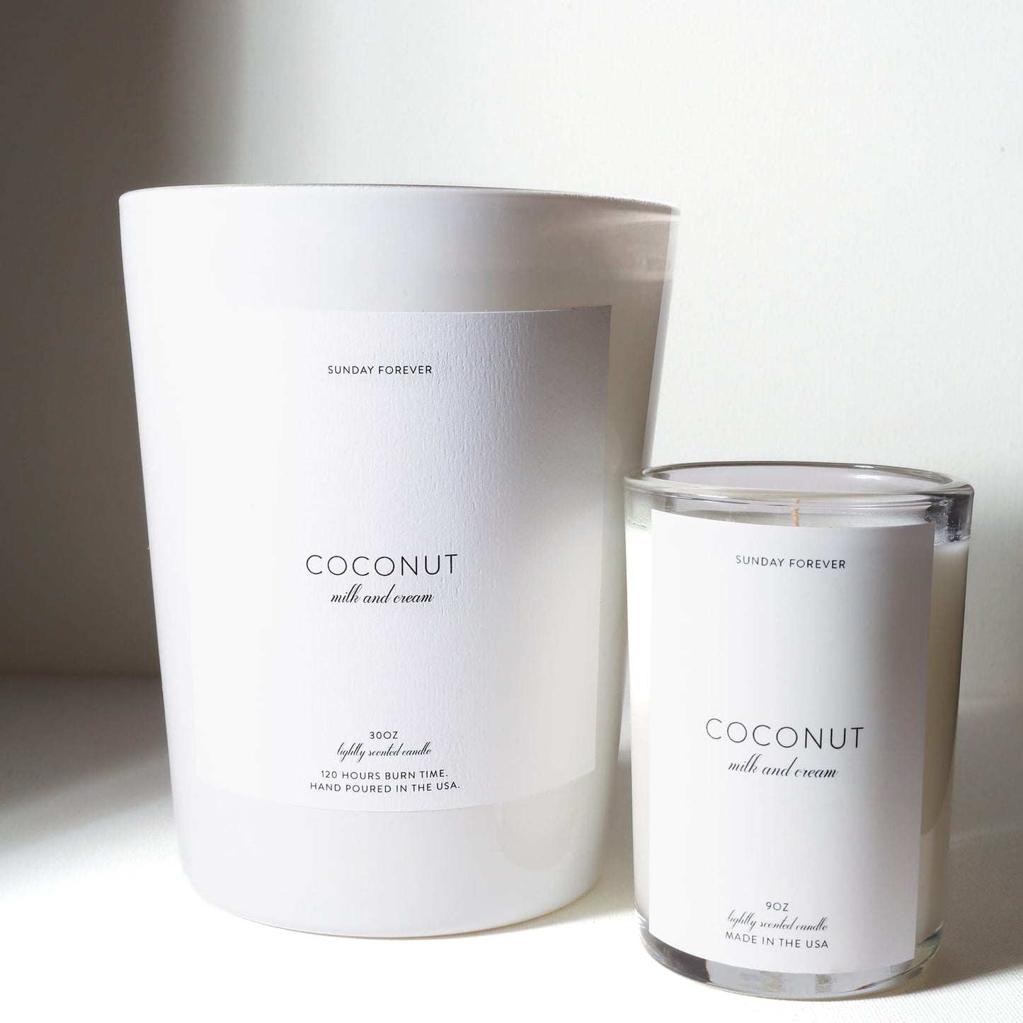 Sunday Forever CANDLE Coconut Luxury Candle with Milk and Cream