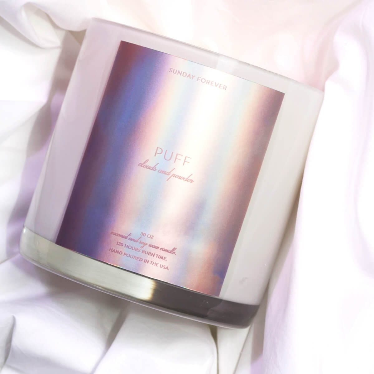 Puff Luxury Candle with Clouds and Powder - Candles-Sunday Forever
