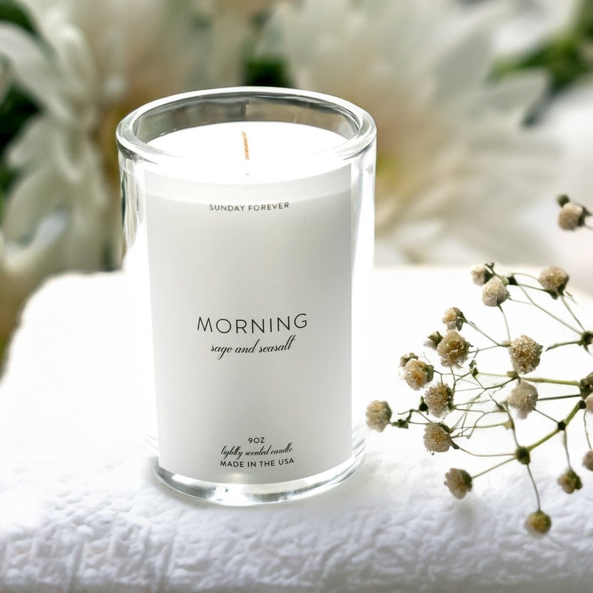 Morning Luxury Candle with Sea Salt and Sage - Candles-Sunday Forever