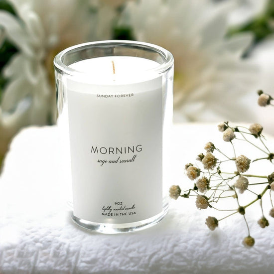 Sunday Forever Candles Morning Luxury Candle with Sea Salt and Sage
