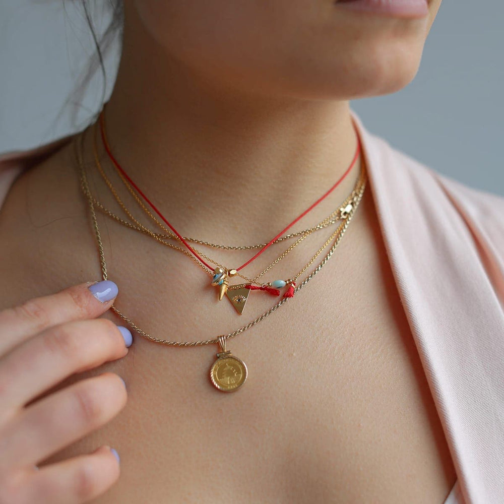 
                  
                    Silver Evil Eye Tassel Necklace - Sunday Forever
                  
                