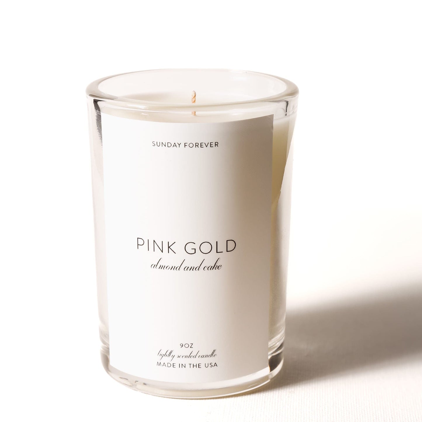 Sunday Forever Candles Pink Gold Luxury Candle with Cherry Almond and Cake