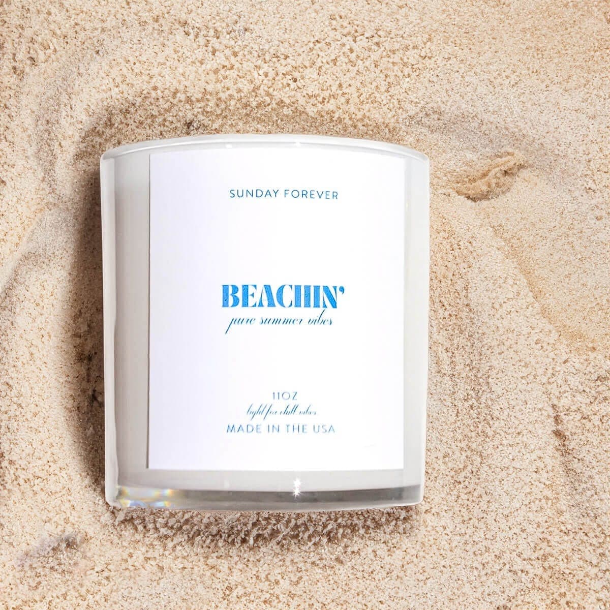 Beachin' Luxury Candle with Cream Coconut - Candles-Sunday Forever