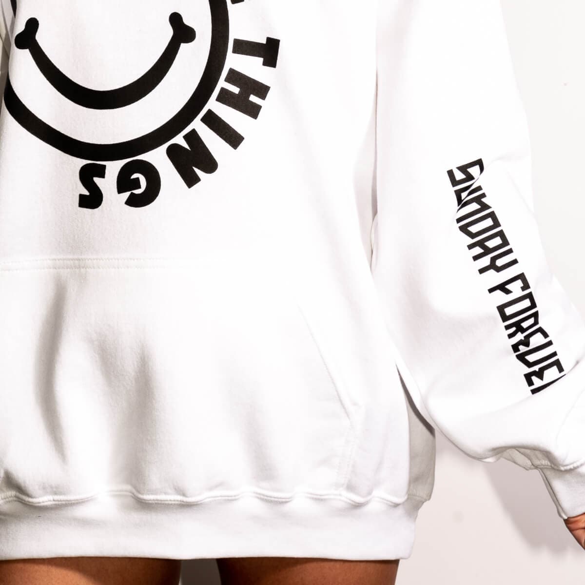 Sweatshirt with 2025 smiley face logo