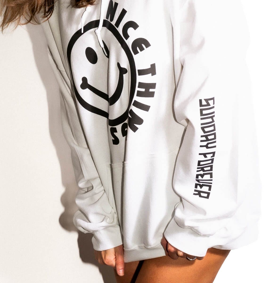Nice Things Happy Face Sweatshirt or Hoodie - Apparel & Accessories-Sunday Forever