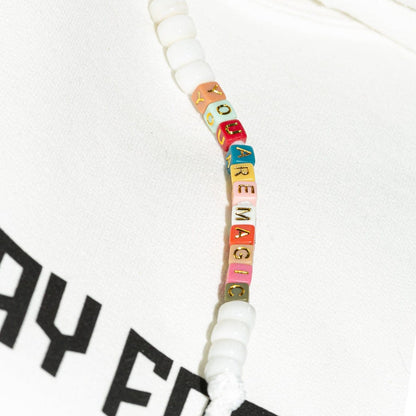 Talk To Me Beaded Letter Hoodies - Shirts & Tops-Sunday Forever