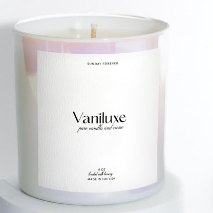 New! Vaniluxe Luxury Candle with Pure Vanilla and Cream - Candle-Sunday Forever