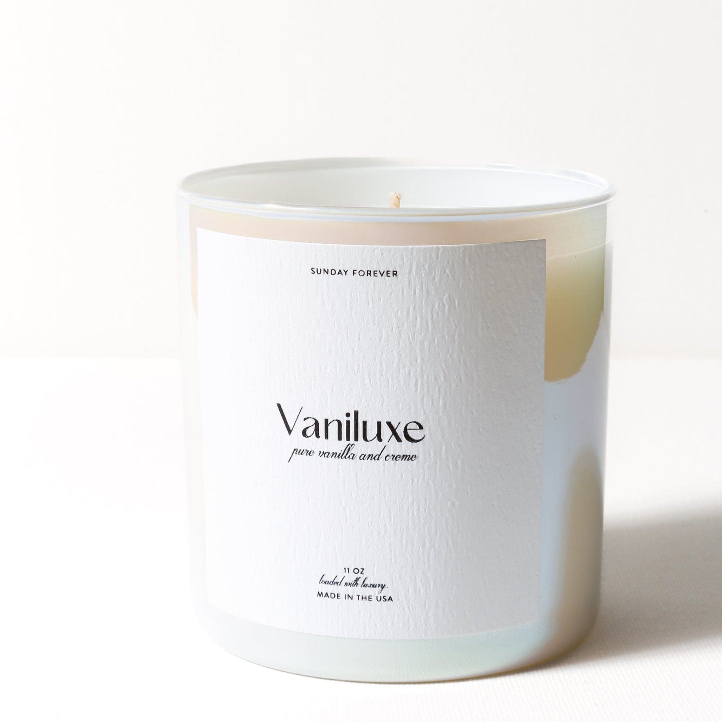Vaniluxe Luxury Candle with Pure Vanilla and Cream - Sunday Forever