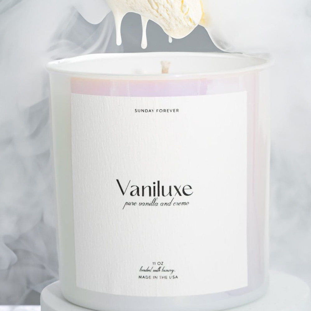 
                  
                    Vaniluxe Luxury Candle with Pure Vanilla and Cream - Sunday Forever
                  
                