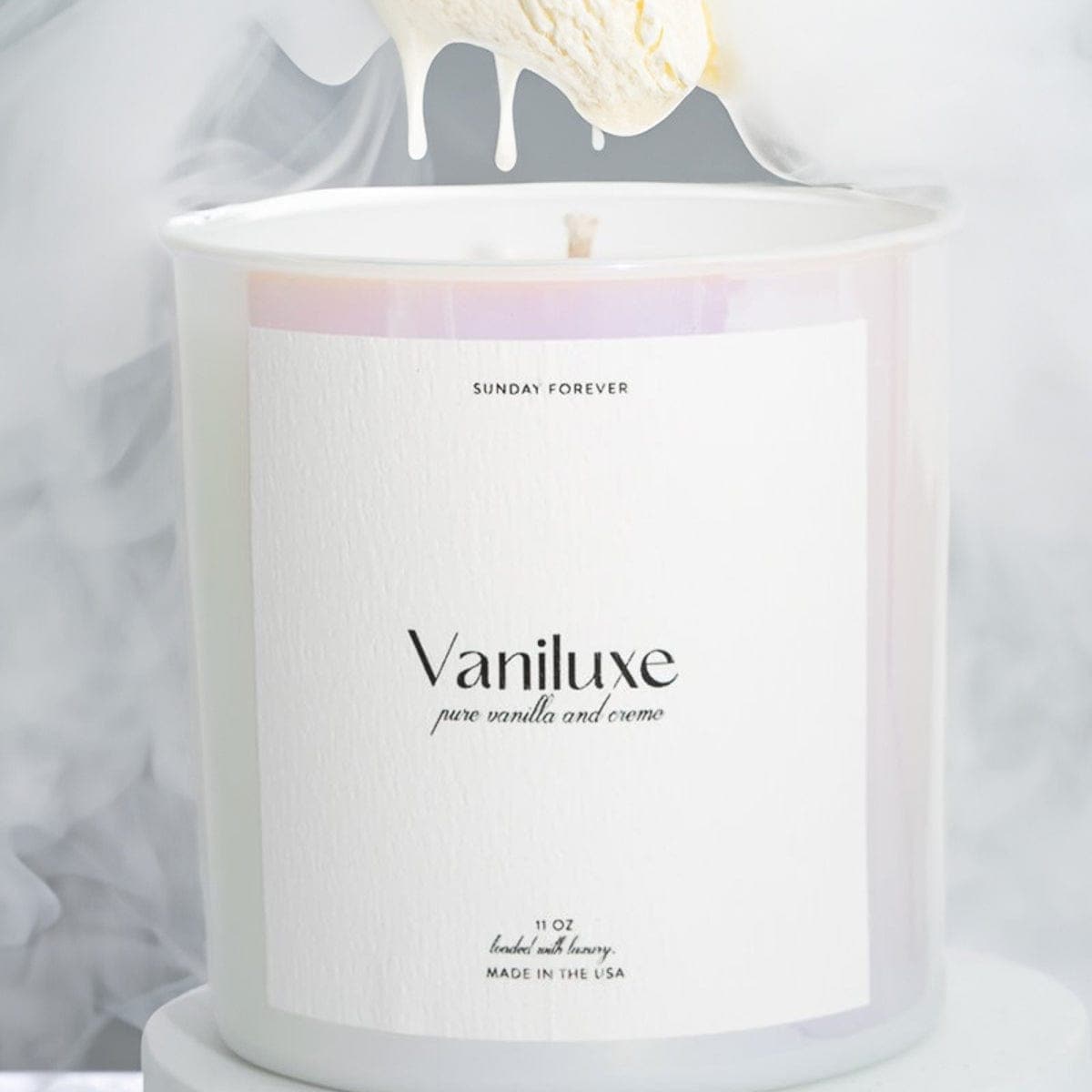 New! Vaniluxe Luxury Candle with Pure Vanilla and Cream - Candle-Sunday Forever