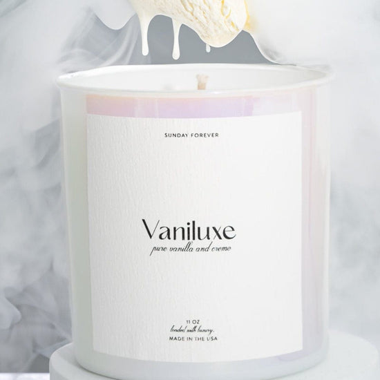 Sunday Forever Candle New! Vaniluxe Luxury Candle with Pure Vanilla and Cream