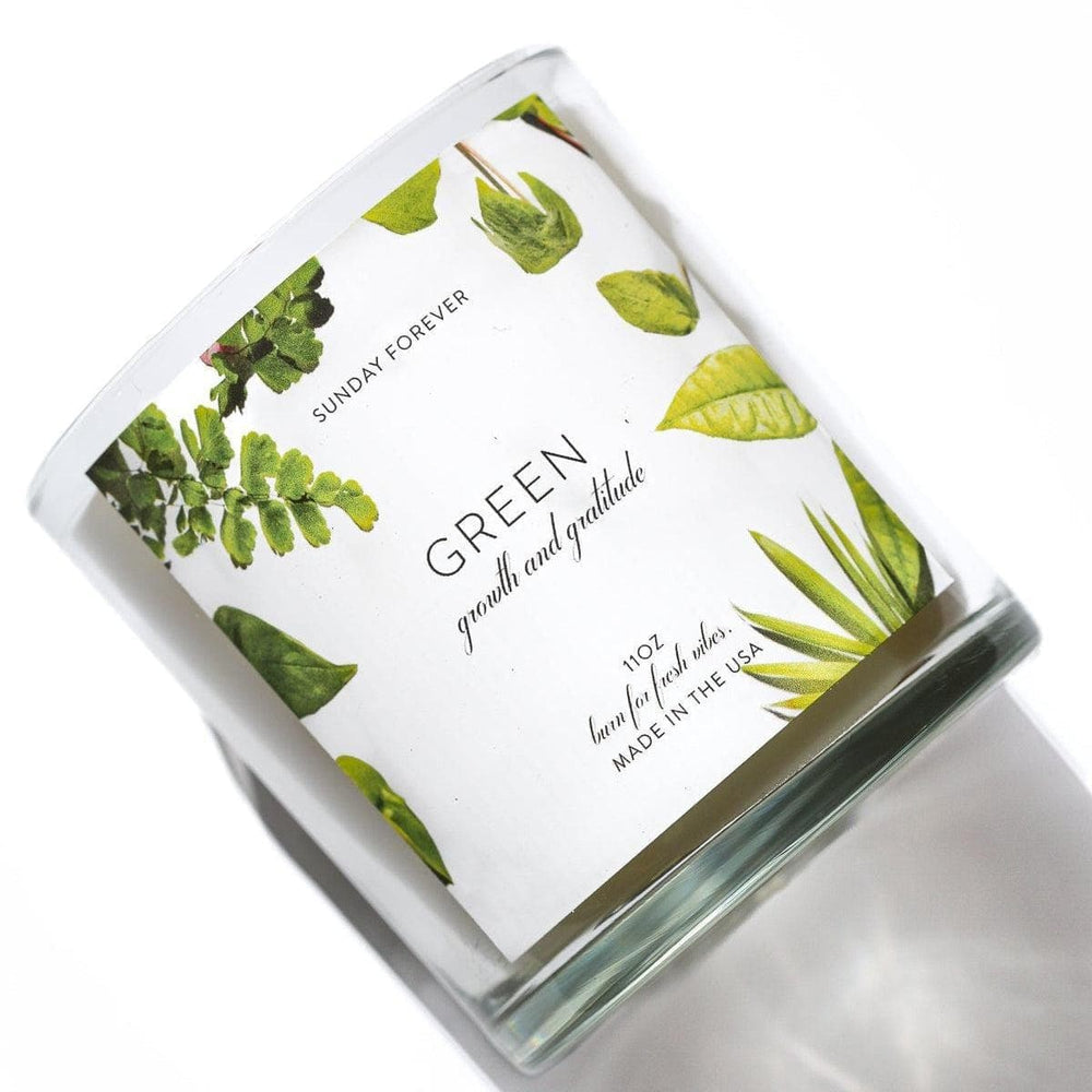 Green Luxury Candle with Palo Santo and Cedar - Sunday Forever