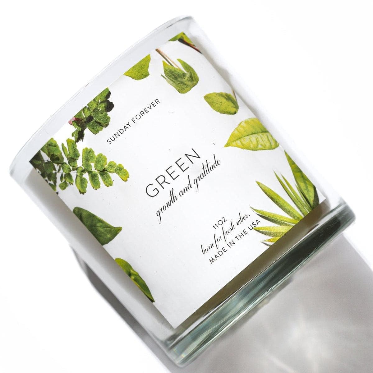 Green Luxury Candle with Palo Santo and Cedar - Sunday Forever