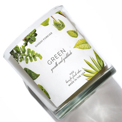 Green Luxury Candle with Palo Santo and Cedar - CANDLE-Sunday Forever